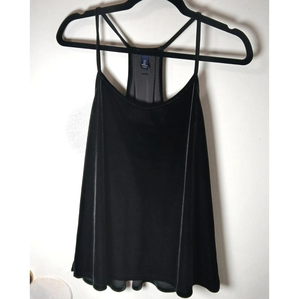 Gap Women's Blue Velvet Tank Top Large L Racerback Swing Cami Soft Stretchy